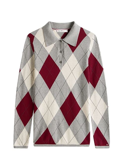 Pullover lungo con motivo a rombi Tommy Hilfiger | WW0WW483930K1